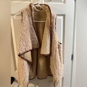 Simply Southern Reversible Vest in Cream and Brown